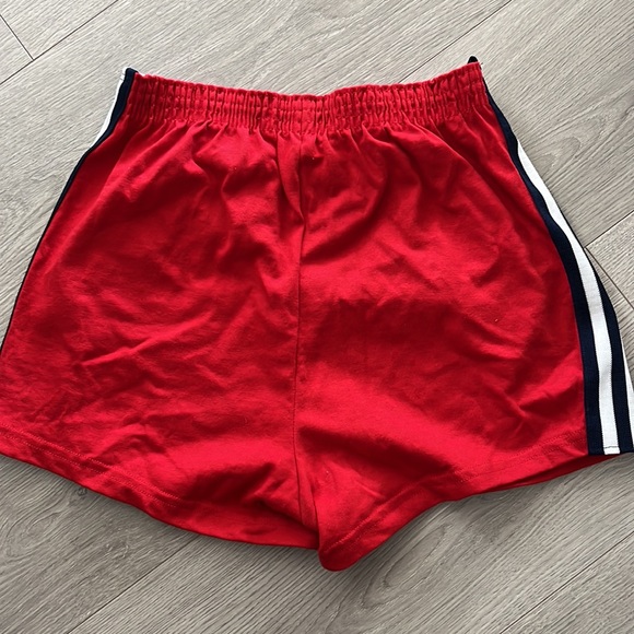 Red with White and Navy Striped Shorts for Sports/Cheerleading - Picture 5 of 5